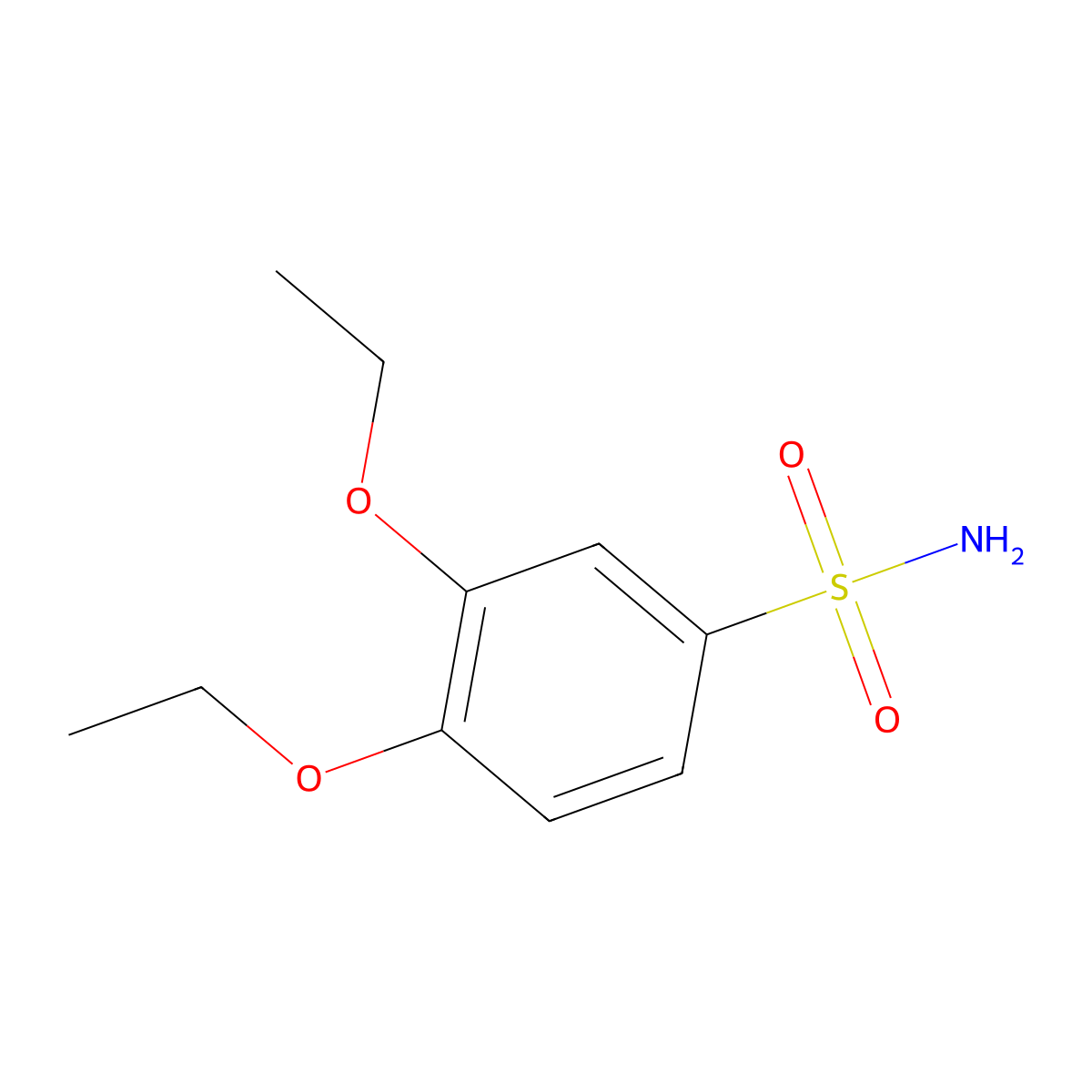 3,4-Diethoxybenzene-1-sulfonamide molecular structure, CAS 104296-87-9