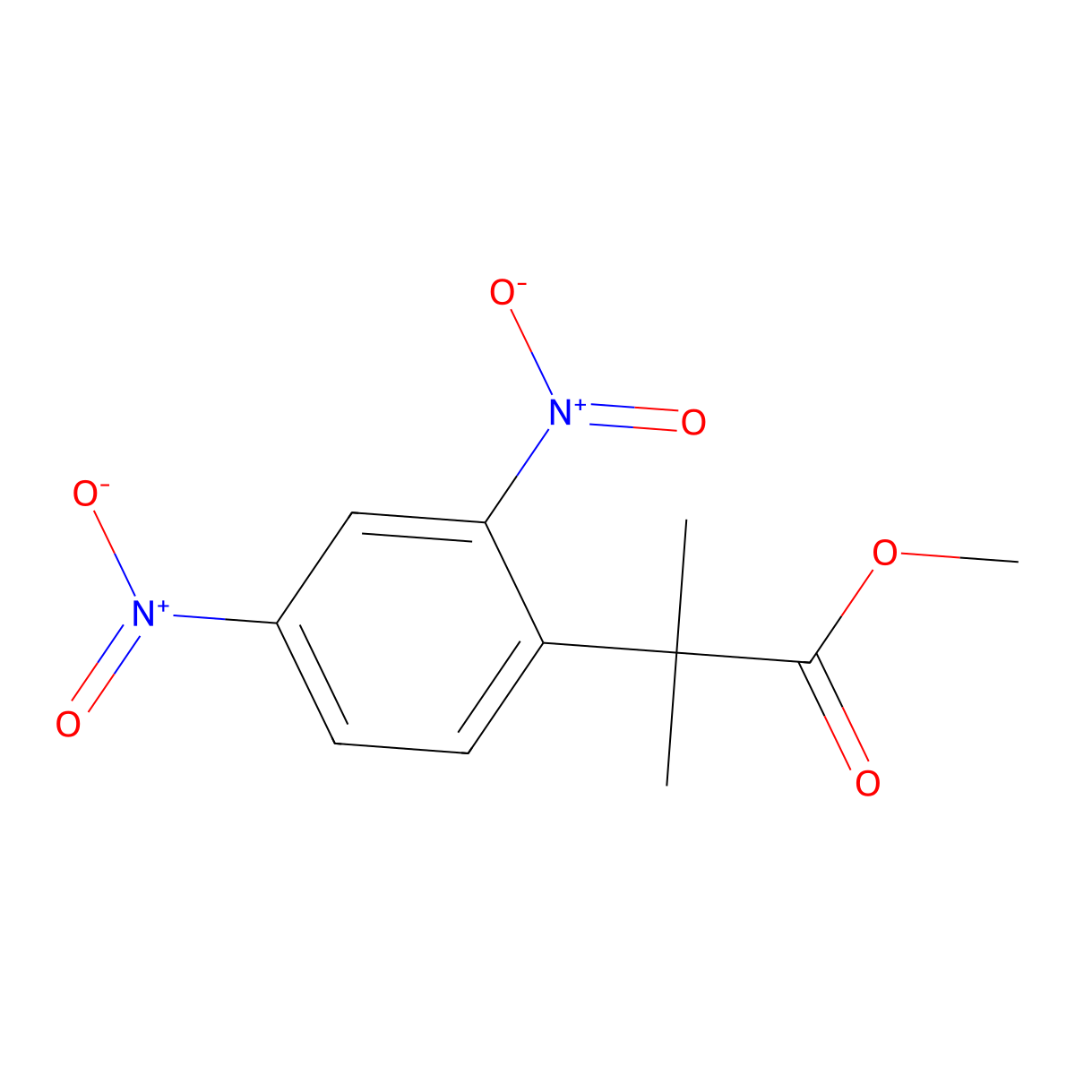 Methyl 2-(2,4-dinitrophenyl)-2-methylpropanoate molecular structure, CAS 1042973-63-6