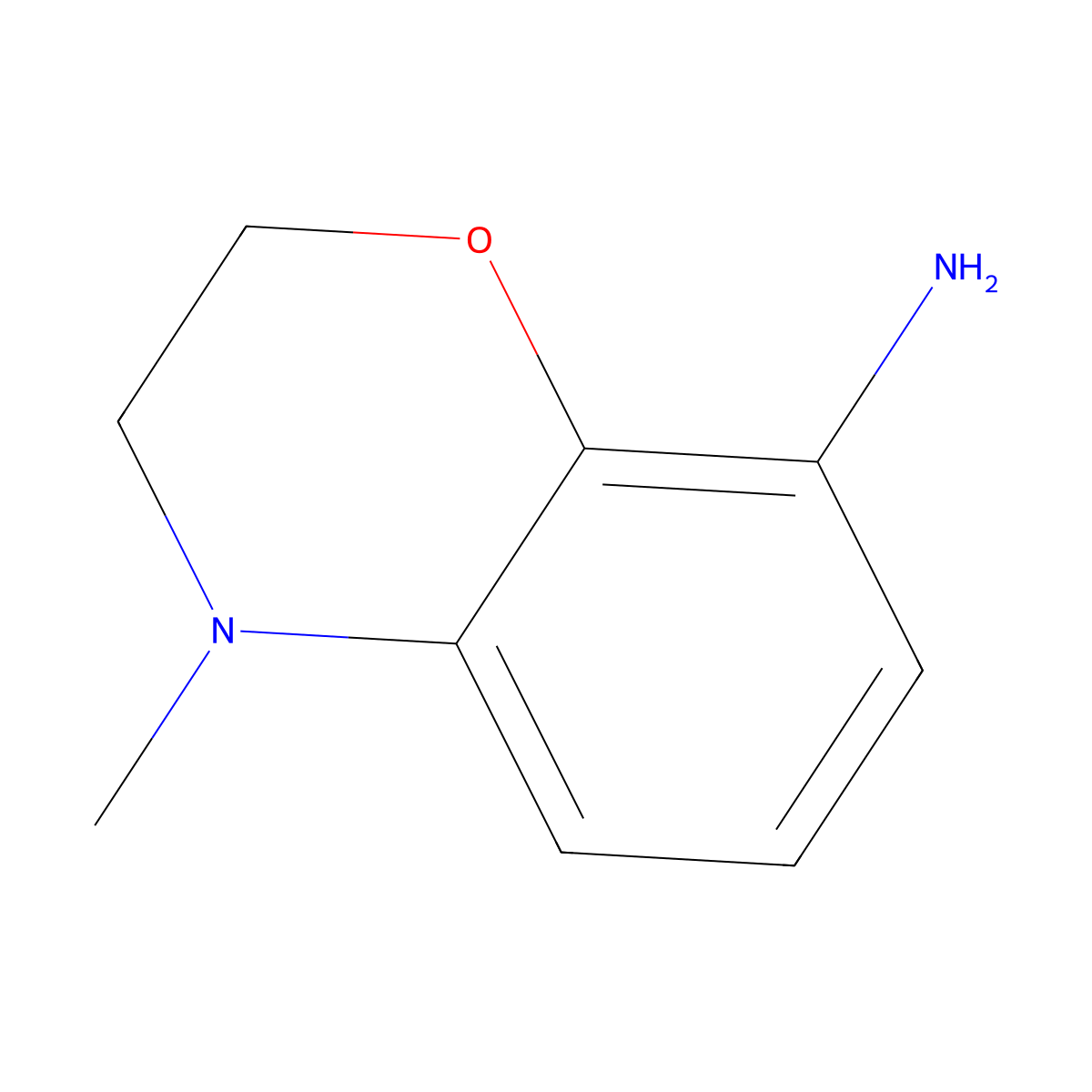 3,4-Dihydro-4-methyl-2H-1,4-benzoxazin-8-amine molecular structure, CAS 1042973-68-1