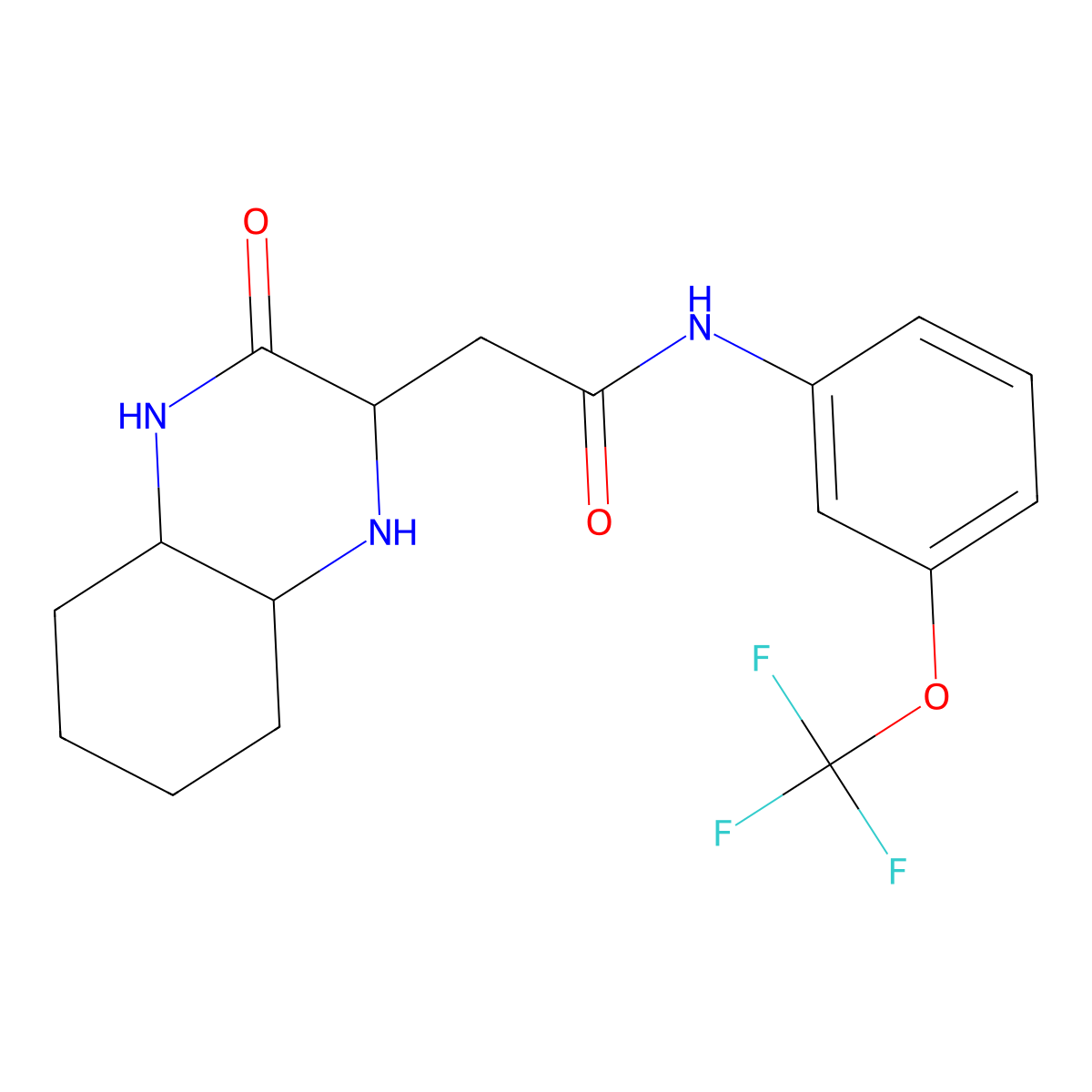 2-(3-oxodecahydroquinoxalin-2-yl)-N-(3-(trifluoromethoxy)phenyl)acetamide molecular structure, CAS 1042973-93-2
