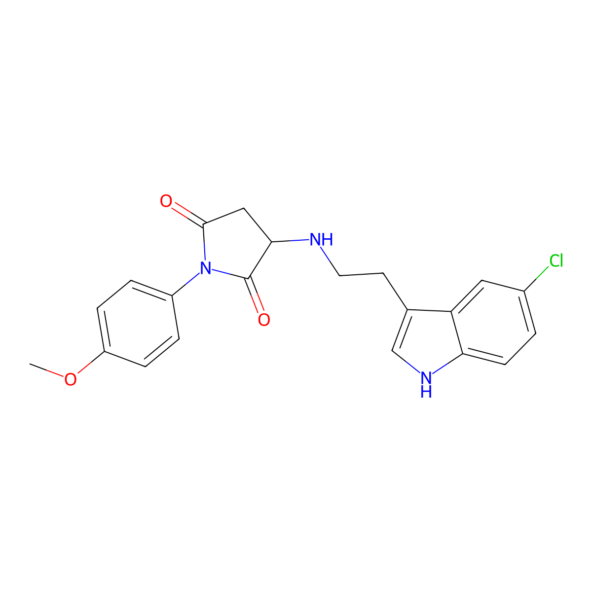 3-{[2-(5-chloro-1H-indol-3-yl)ethyl]amino}-1-(4-methoxyphenyl)pyrrolidine-2,5-dione molecular structure, CAS 1042973-94-3