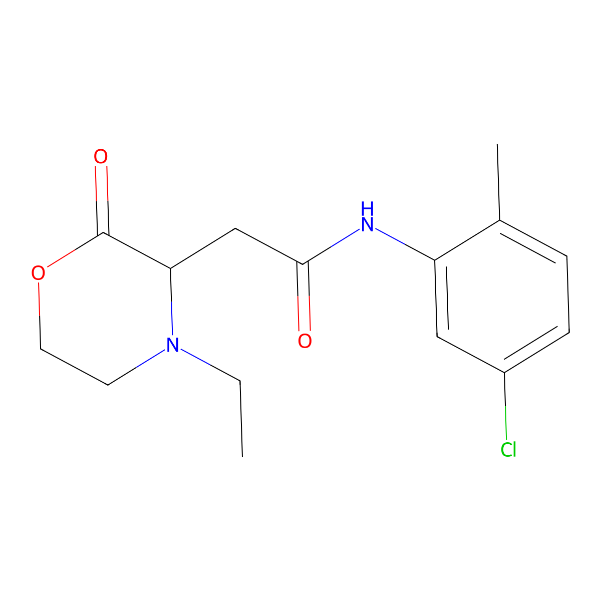 N-(5-chloro-2-methylphenyl)-2-(4-ethyl-2-oxomorpholin-3-yl)acetamide molecular structure, CAS 1042974-01-5