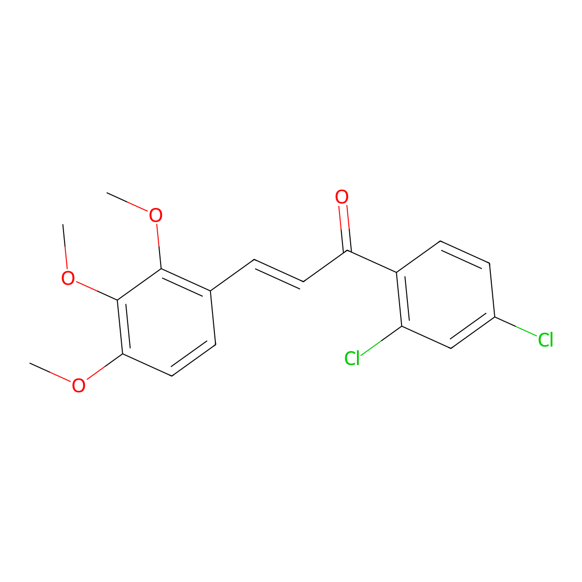 (2E)-1-(2,4-Dichlorophenyl)-3-(2,3,4-trimethoxyphenyl)prop-2-en-1-one molecular structure, CAS 1042979-00-9