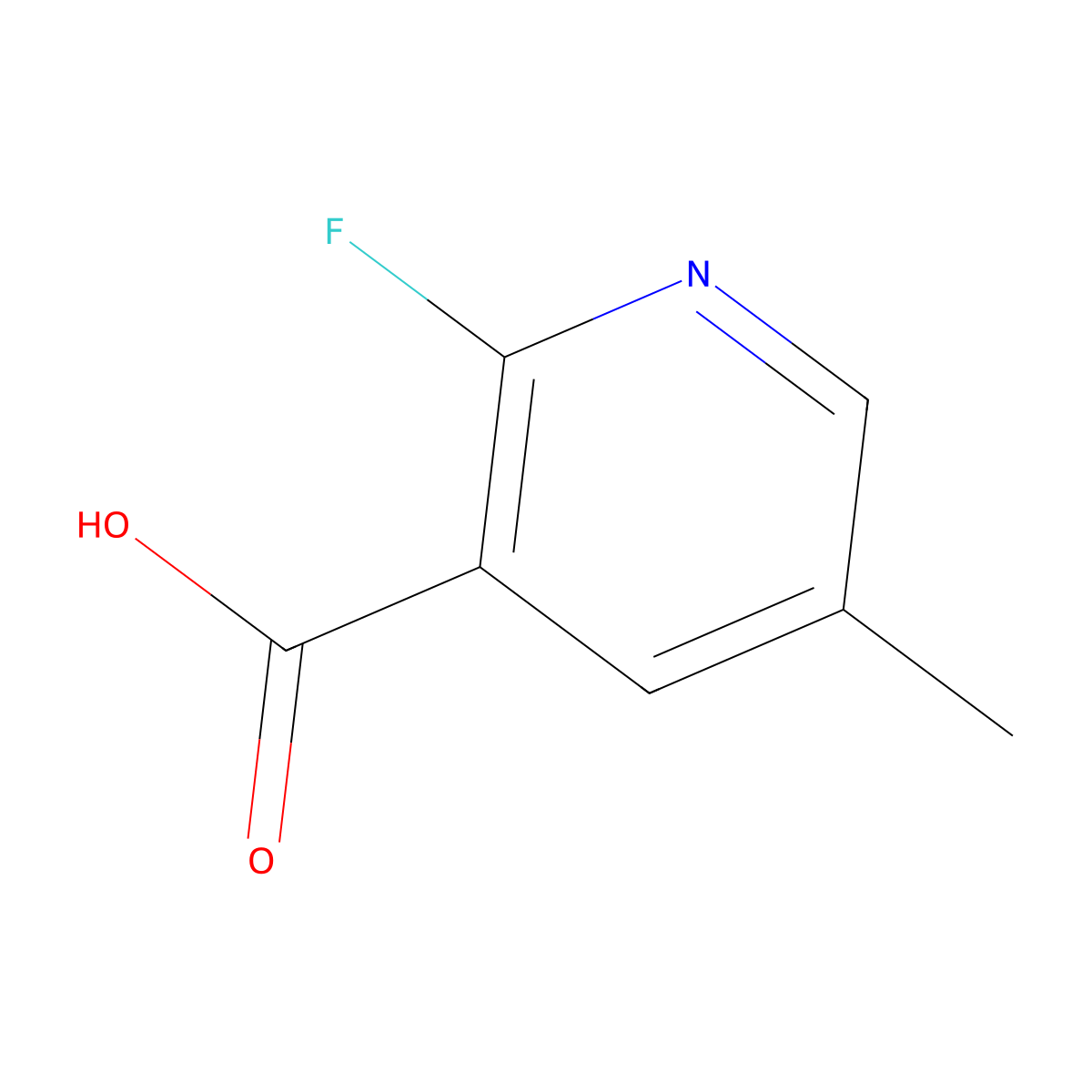 2-Fluoro-5-methylpyridine-3-carboxylic acid molecular structure, CAS 1042986-00-4