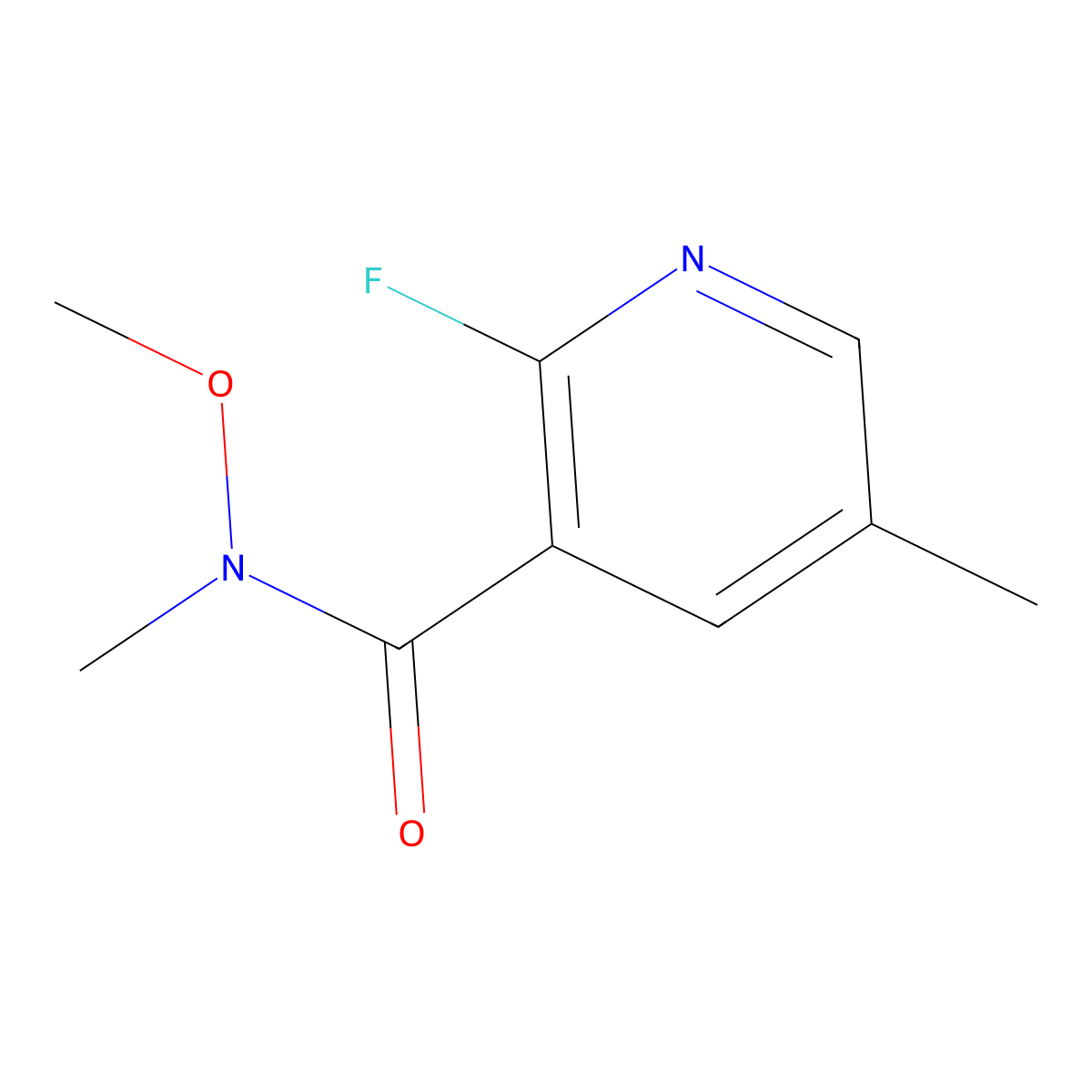 2-fluoro-N-methoxy-N,5-dimethylnicotinamide molecular structure, CAS 1042986-01-5