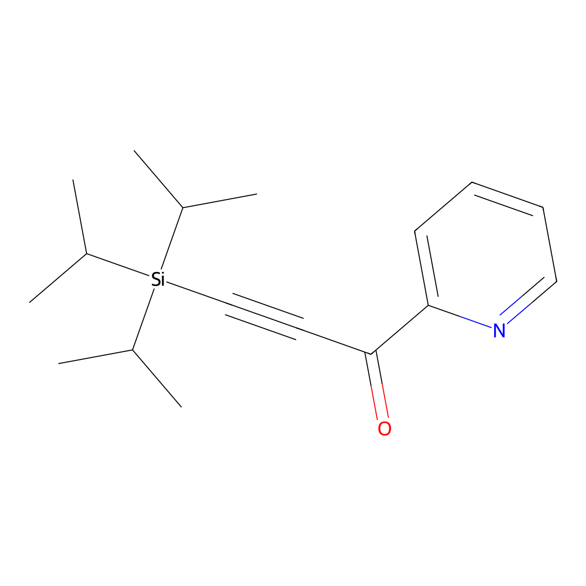 1-(Pyridin-2-yl)-3-[tris(propan-2-yl)silyl]prop-2-yn-1-one molecular structure, CAS 1042988-86-2