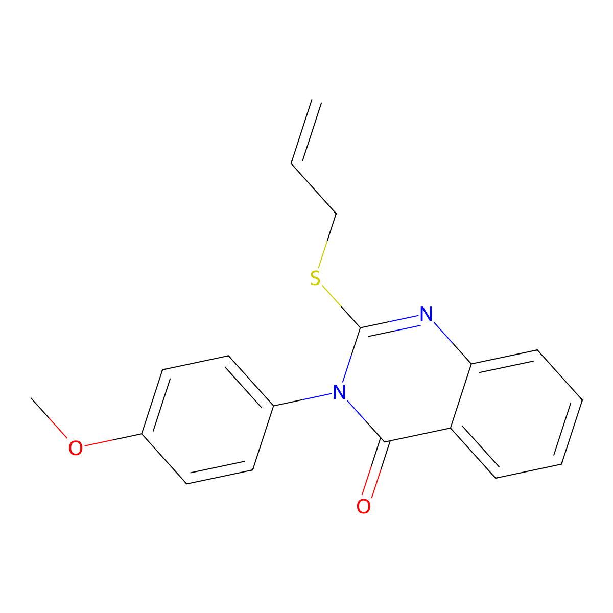 3-(4-Methoxyphenyl)-2-prop-2-enylsulfanylquinazolin-4-one molecular structure, CAS 1043-05-6