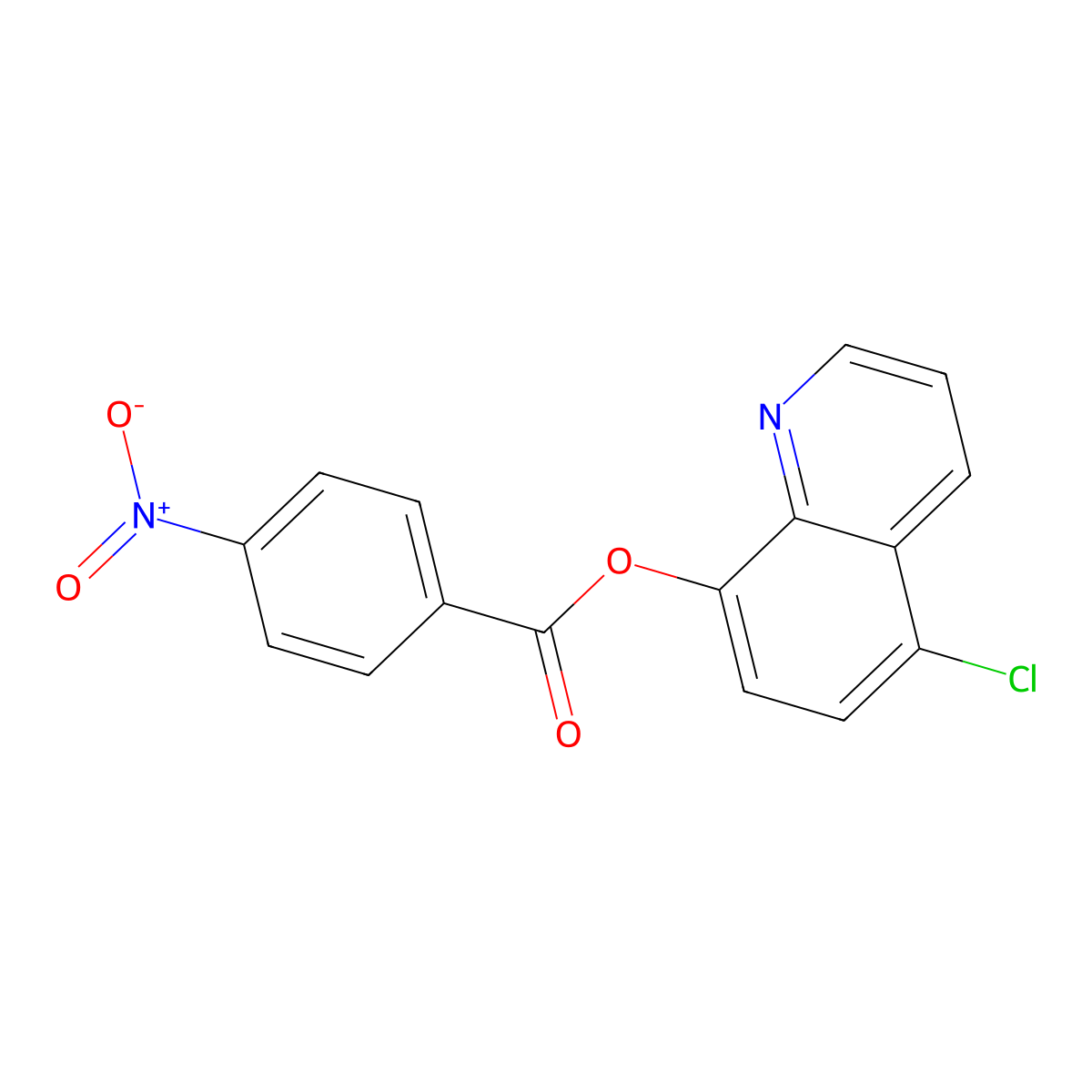 (5-Chloroquinolin-8-yl) 4-nitrobenzoate molecular structure, CAS 1043-76-1