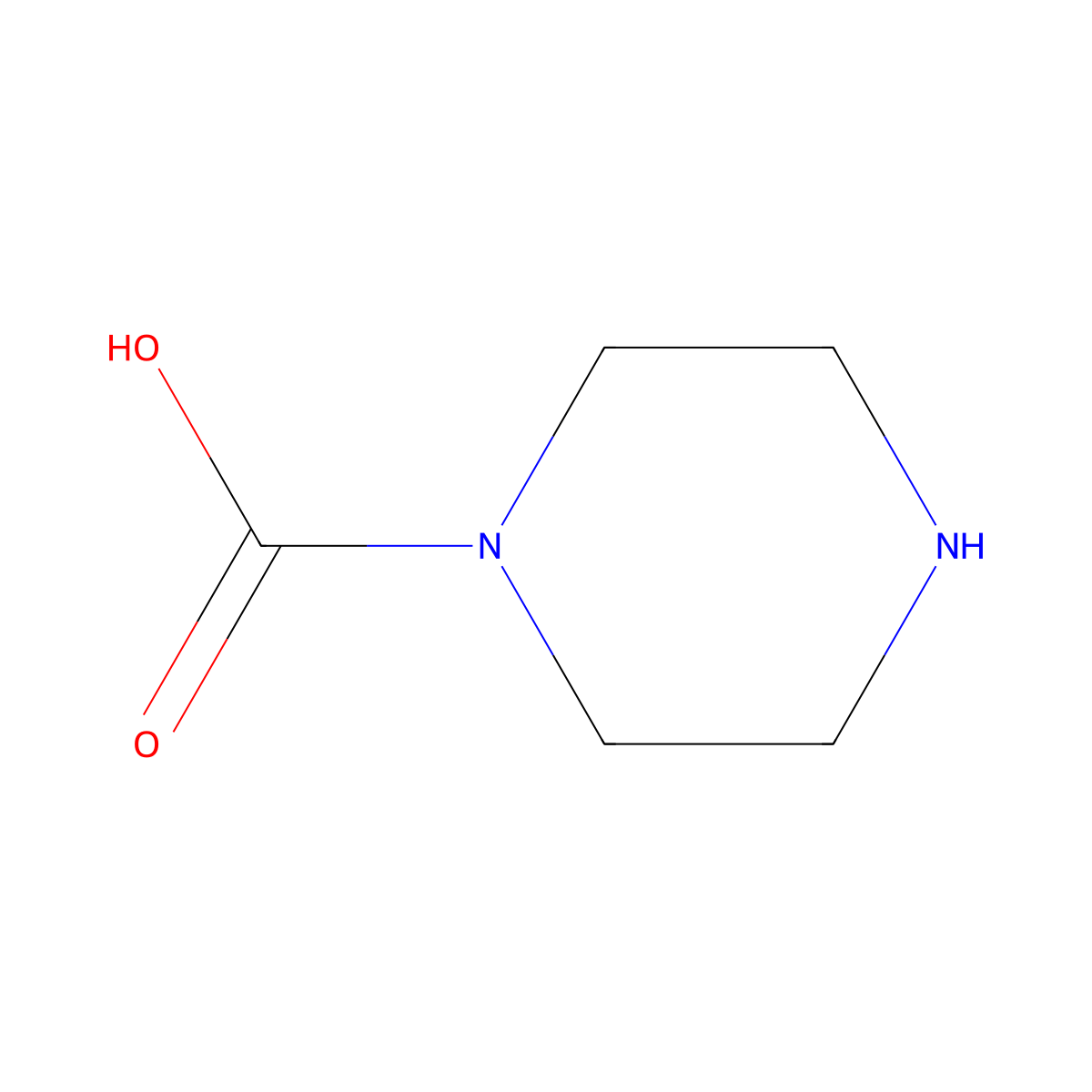 Piperazine-1-carboxylic acid molecular structure, CAS 10430-90-7