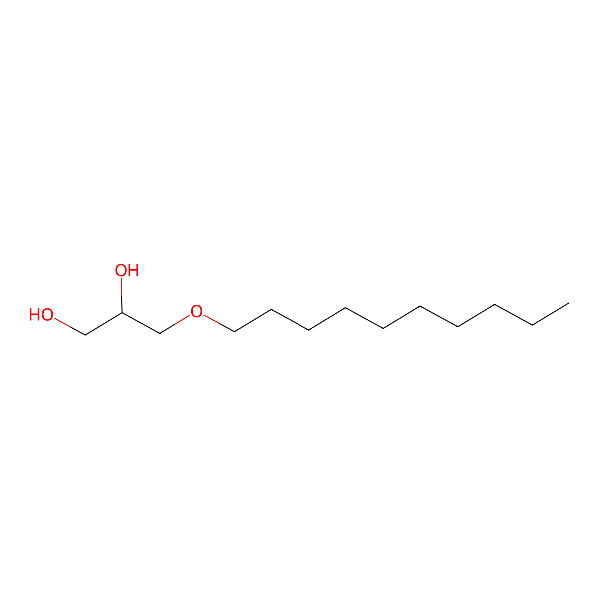 Glyceryl Capryl Ether molecular structure, CAS 10430-97-4
