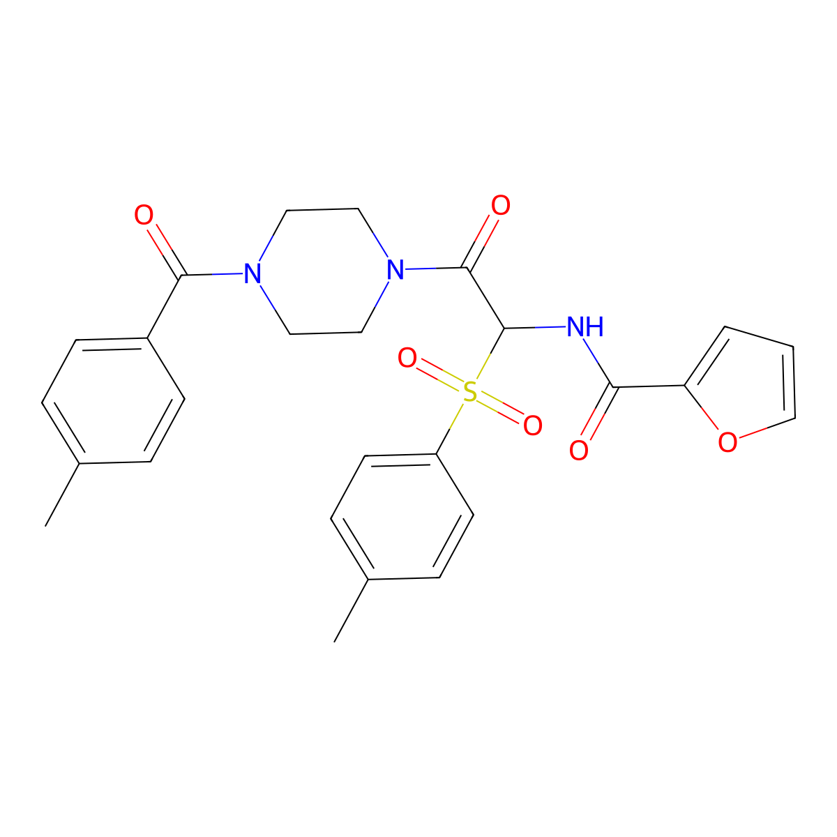 N-{2-[4-(4-Methylbenzoyl)piperazin-1-YL]-1-(4-methylbenzenesulfonyl)-2-oxoethyl}furan-2-carboxamide molecular structure, CAS 1043008-41-8