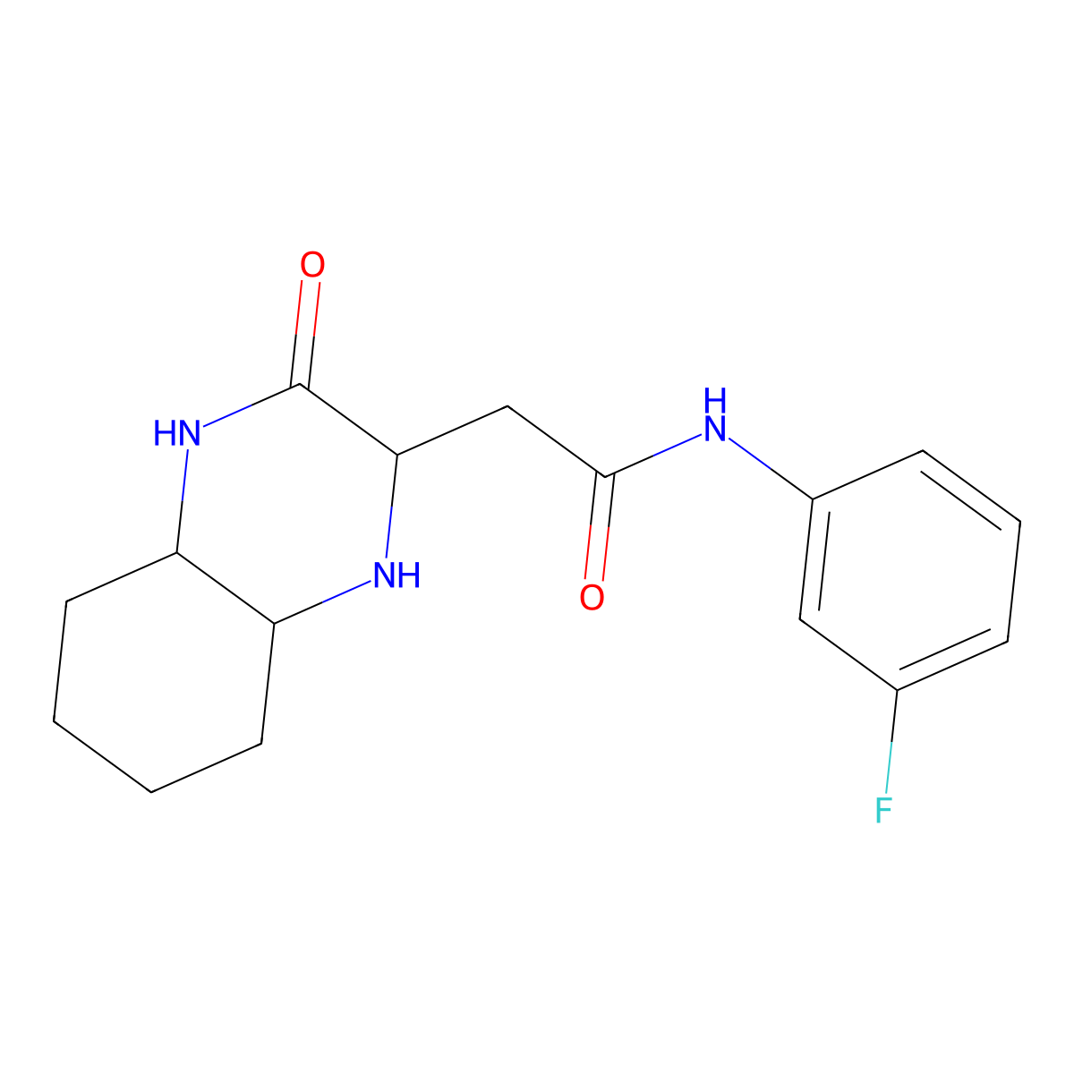 N-(3-fluorophenyl)-2-(3-oxodecahydroquinoxalin-2-yl)acetamide molecular structure, CAS 1043010-53-2