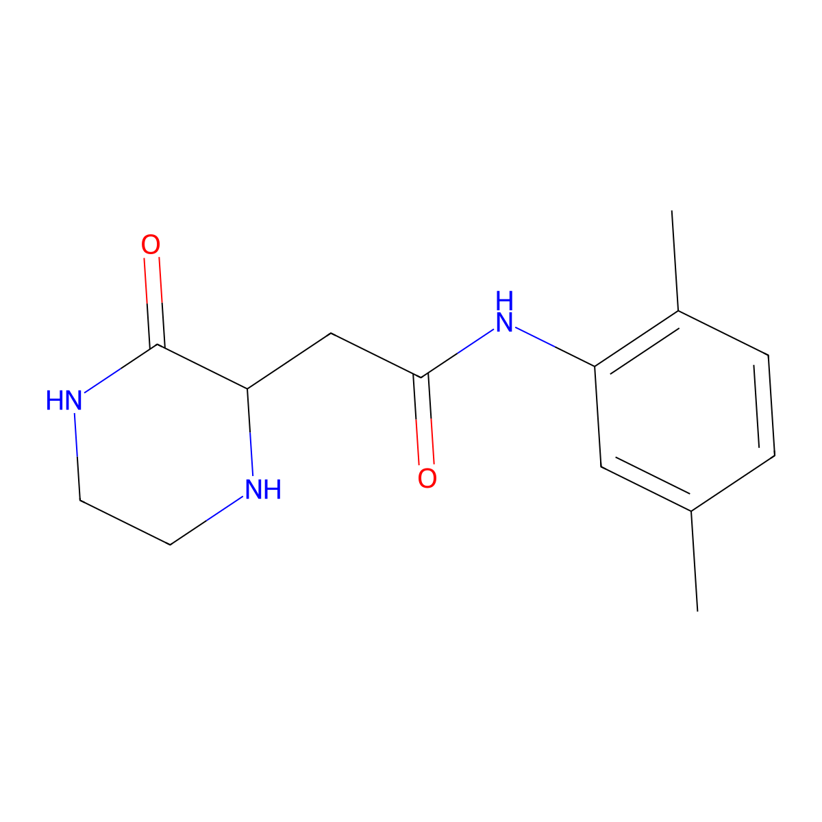 N-(2,5-dimethylphenyl)-2-(3-oxopiperazin-2-yl)acetamide molecular structure, CAS 1043011-03-5