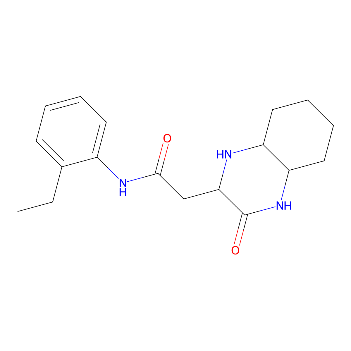 N-(2-ethylphenyl)-2-(3-oxodecahydroquinoxalin-2-yl)acetamide molecular structure, CAS 1043011-08-0