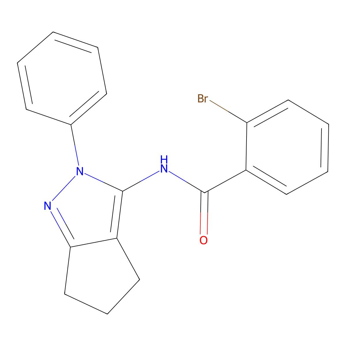 2-bromo-N-{2-phenyl-2H,4H,5H,6H-cyclopenta[c]pyrazol-3-yl}benzamide molecular structure, CAS 1043103-28-1