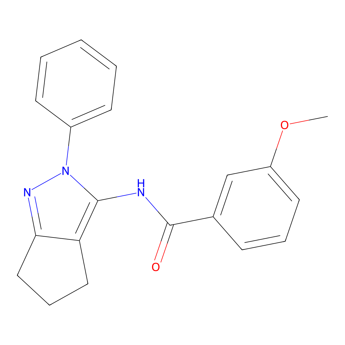 3-methoxy-N-{2-phenyl-2H,4H,5H,6H-cyclopenta[c]pyrazol-3-yl}benzamide molecular structure, CAS 1043103-94-1