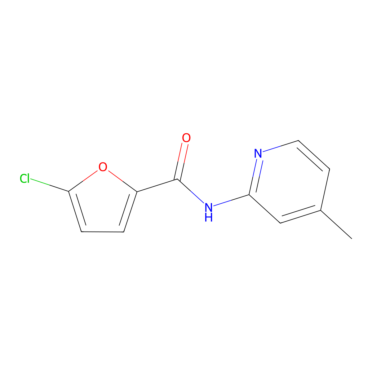5-chloro-N-(4-methylpyridin-2-yl)furan-2-carboxamide molecular structure, CAS 1043110-13-9