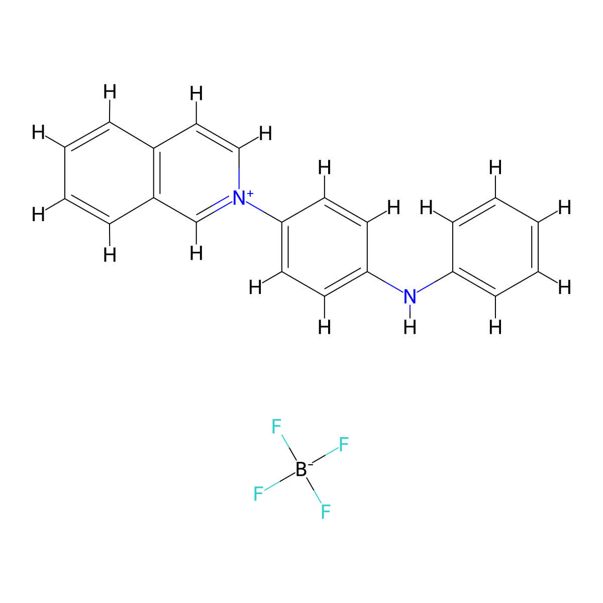 2-(4-Anilinophenyl)isoquinolinium tetrafluoroborate molecular structure, CAS 104312-81-4