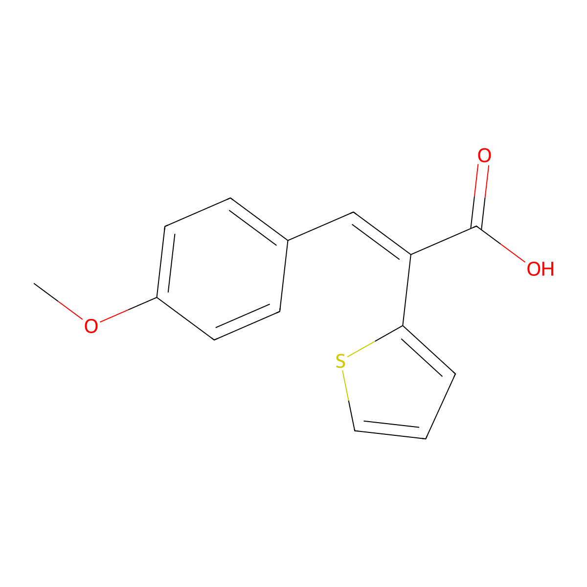 3-(4-Methoxyphenyl)-2-thiophen-2-ylprop-2-enoic acid molecular structure, CAS 104314-01-4