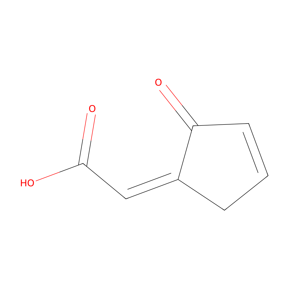 2-[(1E)-2-oxocyclopent-3-en-1-ylidene]acetic acid molecular structure, CAS 104314-73-0