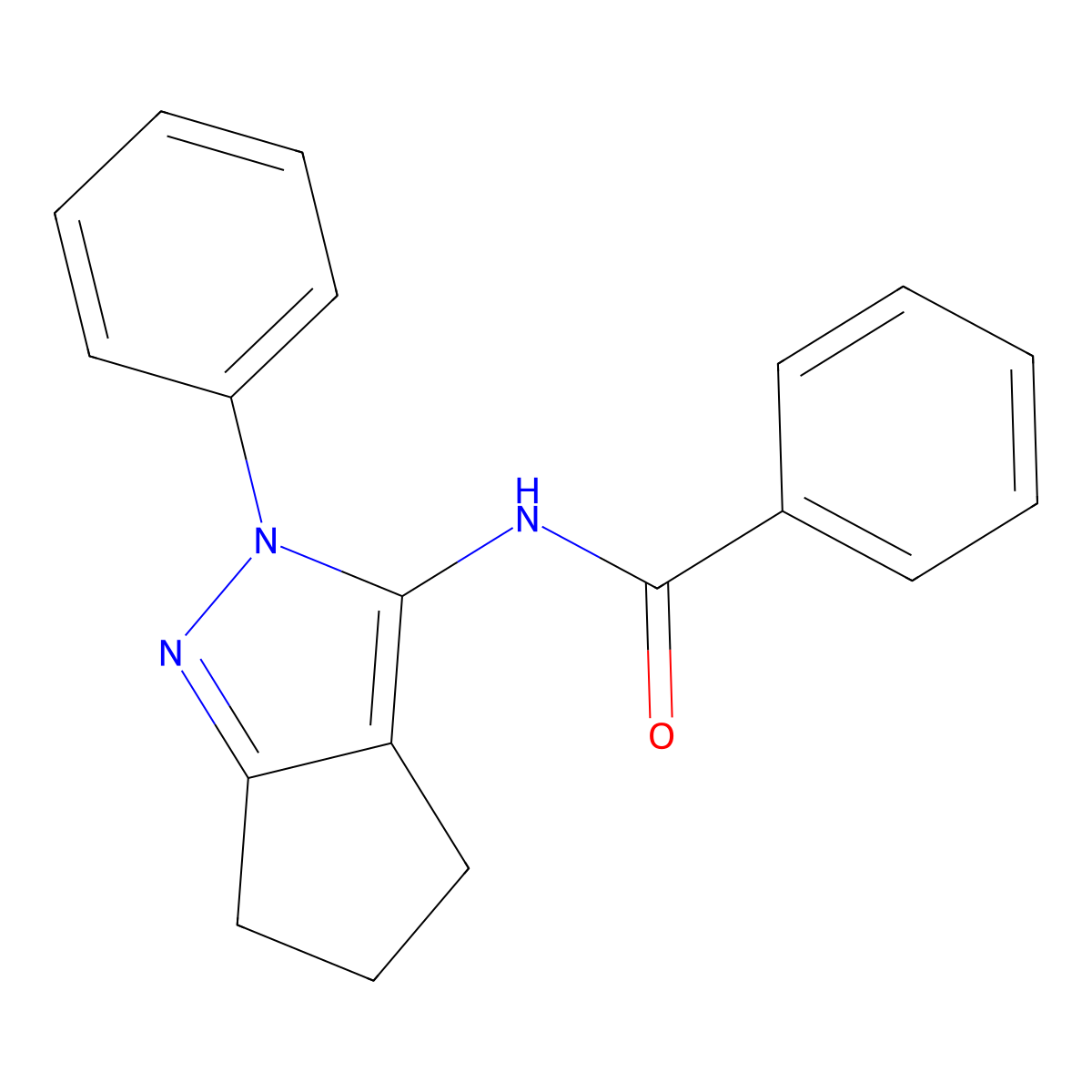 N-{2-phenyl-2H,4H,5H,6H-cyclopenta[c]pyrazol-3-yl}benzamide molecular structure, CAS 1043141-06-5