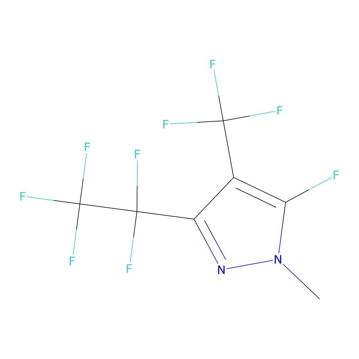5-Fluoro-1-methyl-3-pentafluoroethyl-4-trifluoromethyl-1H-pyrazole molecular structure, CAS 104315-28-8