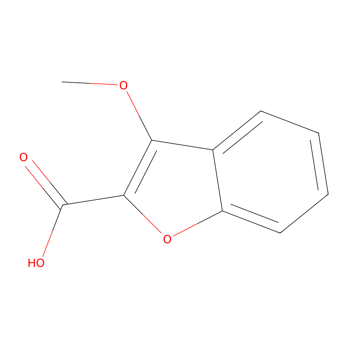 3-Methoxy-1-benzofuran-2-carboxylic acid molecular structure, CAS 104315-56-2