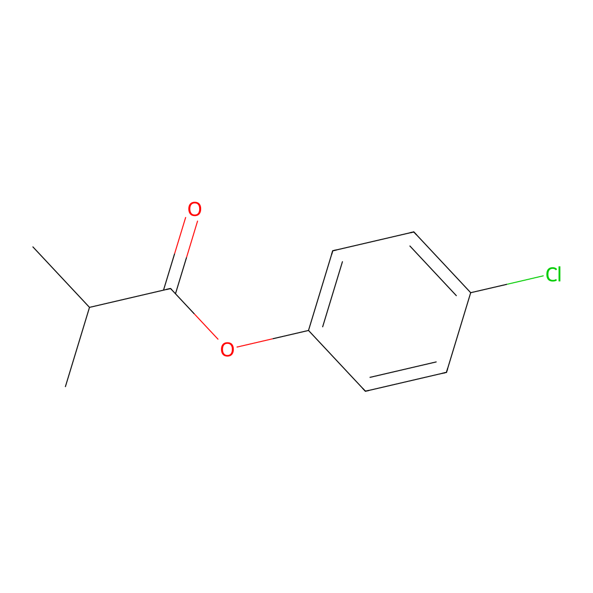 Propanoic acid, 2-methyl-, 4-chlorophenyl ester molecular structure, CAS 104316-24-7