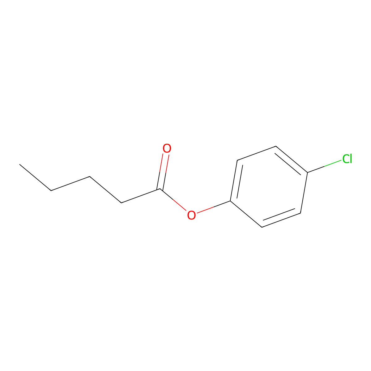 Valeric acid, 4-chlorophenyl ester molecular structure, CAS 104316-32-7