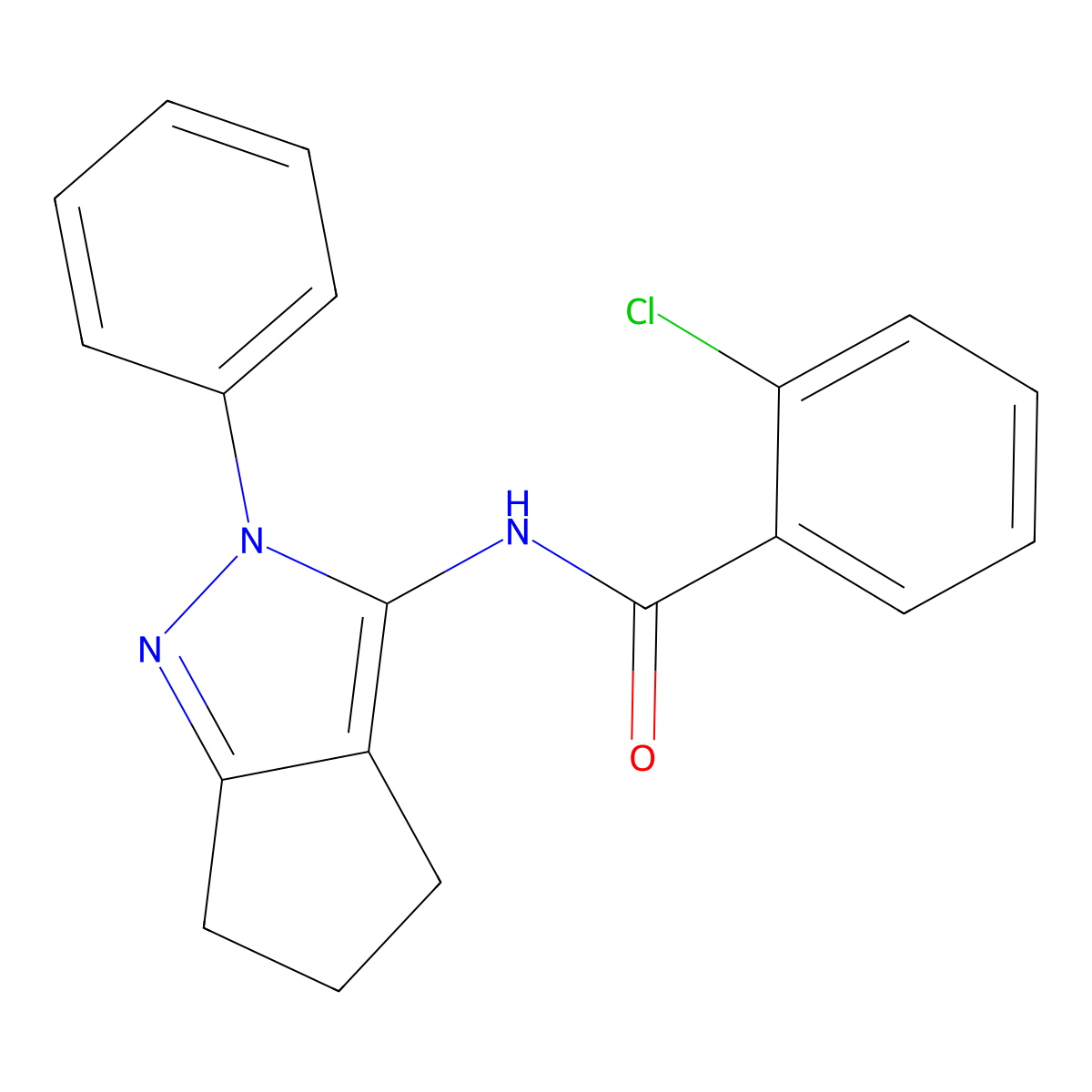 2-chloro-N-{2-phenyl-2H,4H,5H,6H-cyclopenta[c]pyrazol-3-yl}benzamide molecular structure, CAS 1043162-37-3