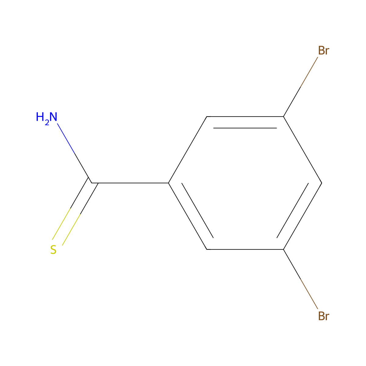 3,5-Dibromobenzenecarbothioamide molecular structure, CAS 104317-55-7