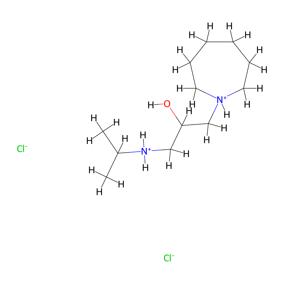 1H-Azepine-1-ethanol, hexahydro-alpha-(((1-methylethyl)amino)methyl)-, dihydrochloride molecular structure, CAS 104317-89-7