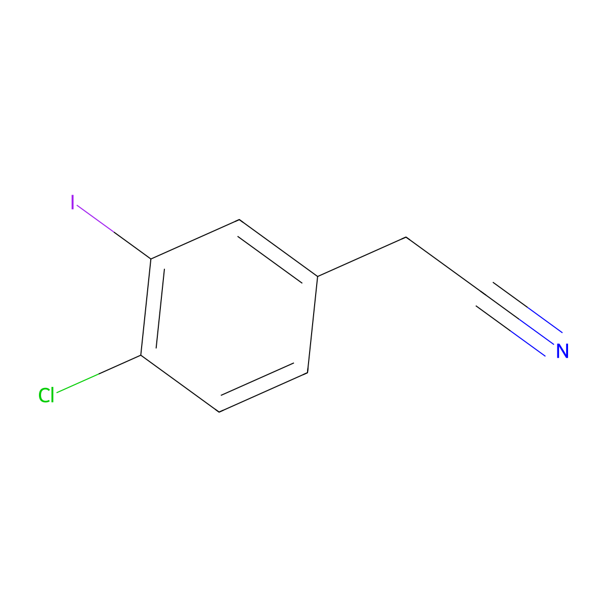2-(4-Chloro-3-iodophenyl)acetonitrile molecular structure, CAS 104317-97-7