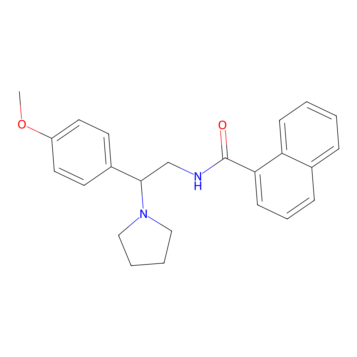 N-[2-(4-methoxyphenyl)-2-(pyrrolidin-1-yl)ethyl]naphthalene-1-carboxamide molecular structure, CAS 1043178-31-9
