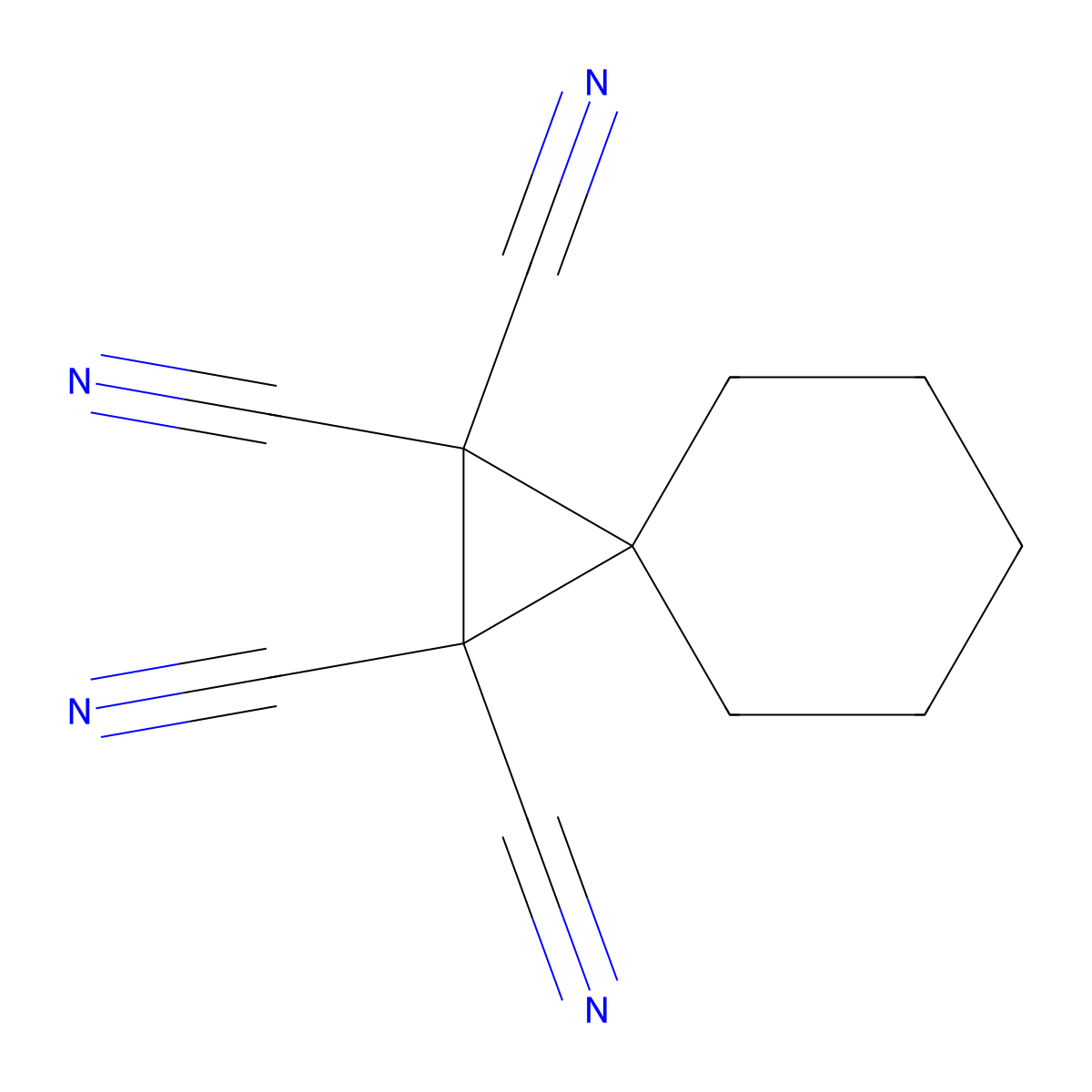Spiro(2.5)octane-1,1,2,2-tetracarbonitrile molecular structure, CAS 10432-36-7