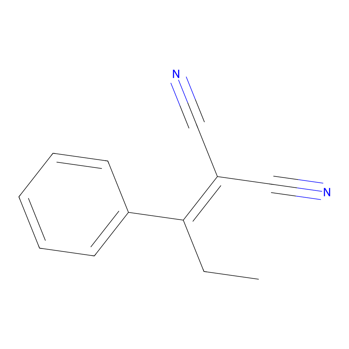 2-(1-Phenylpropylidene)propanedinitrile molecular structure, CAS 10432-39-0