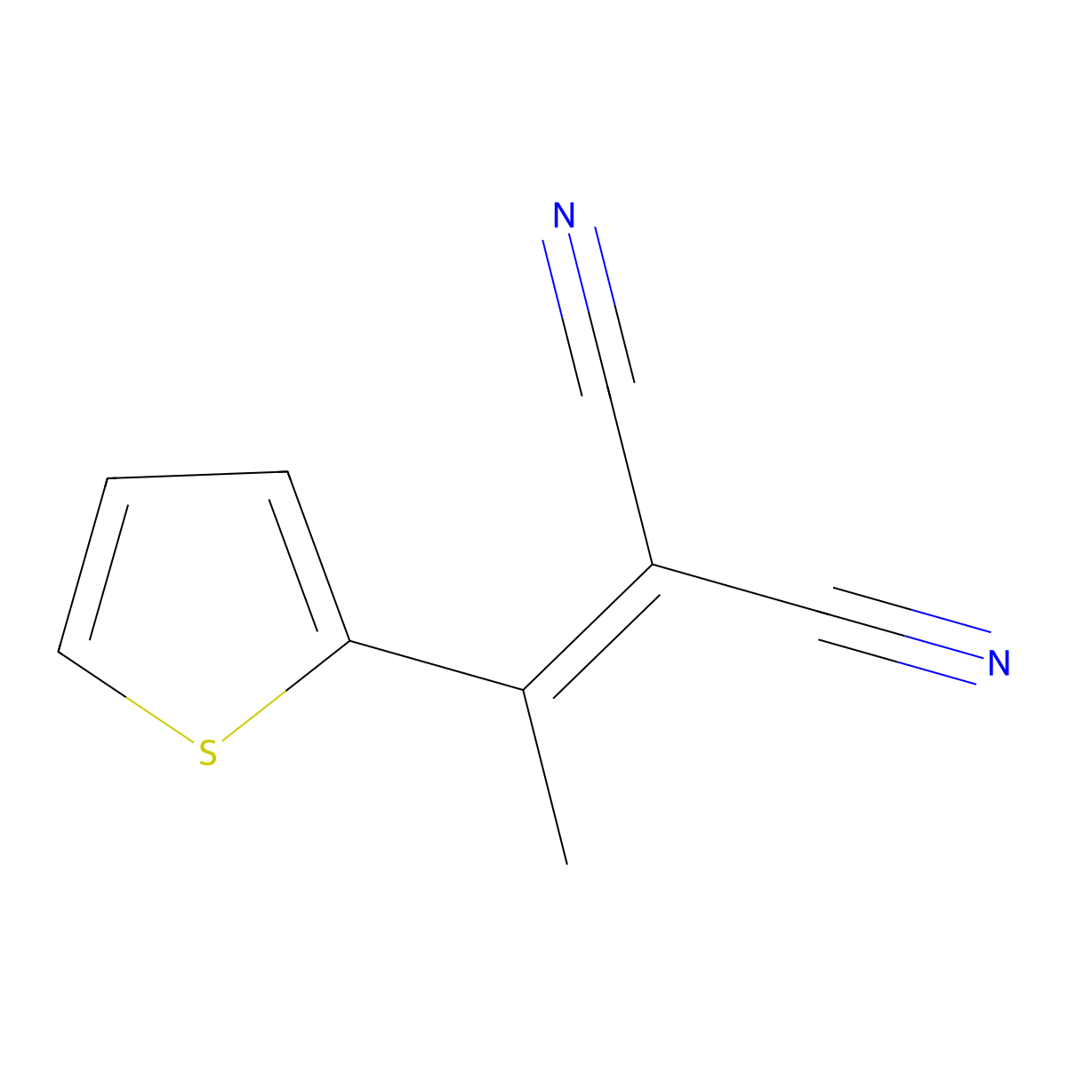 2-(1-Thiophen-2-YL-ethylidene)-malononitrile molecular structure, CAS 10432-44-7