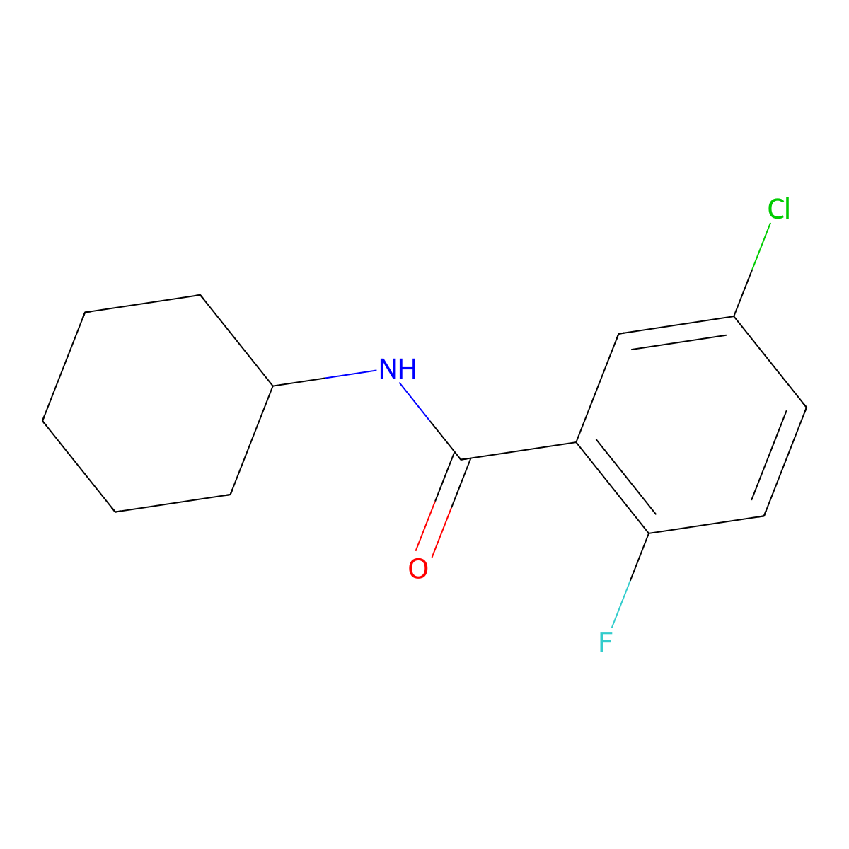 5-chloro-N-cyclohexyl-2-fluorobenzamide molecular structure, CAS 1043209-06-8