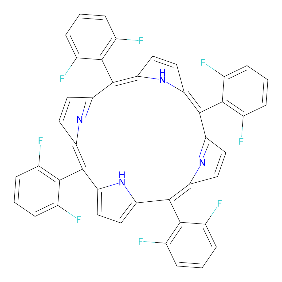 meso-Tetra(2,6-difluorophenyl) porphine molecular structure, CAS 104322-39-6