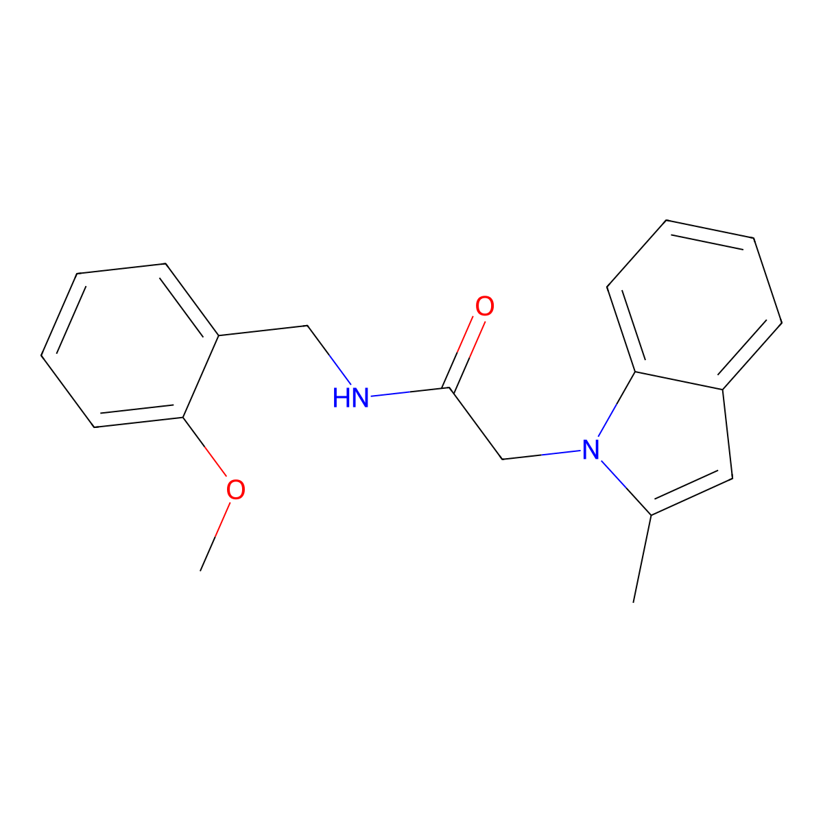 N-(2-methoxybenzyl)-2-(2-methyl-1H-indol-1-yl)acetamide molecular structure, CAS 1043226-71-6