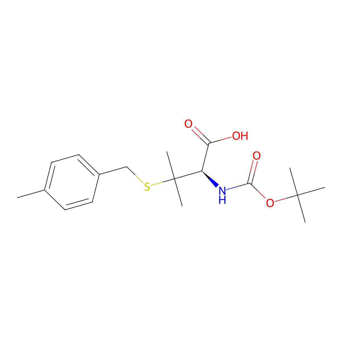 Boc-L-4-Methylbenzyl-L-Penicillamine molecular structure, CAS 104323-41-3