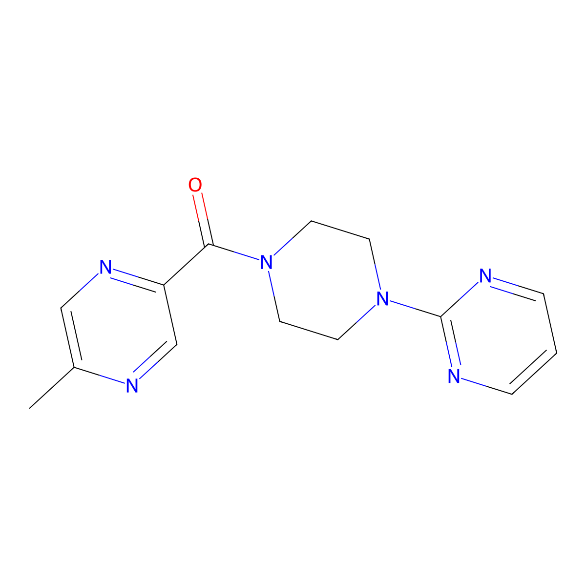 (5-Methylpyrazin-2-yl)(4-(pyrimidin-2-yl)piperazin-1-yl)methanone molecular structure, CAS 1043248-43-6