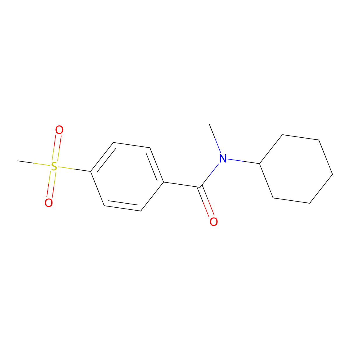 N-Cyclohexyl-N-methyl-4-(methylsulfonyl)benzamide molecular structure, CAS 1043249-34-8