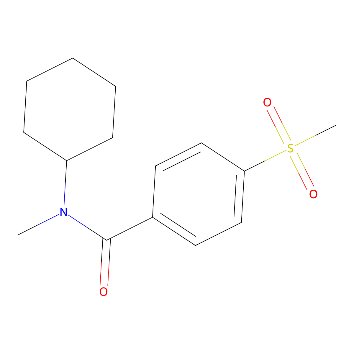 N-Cyclohexyl-N-methyl-4-(methylsulfonyl)benzamide molecular structure, CAS 1043249-34-8