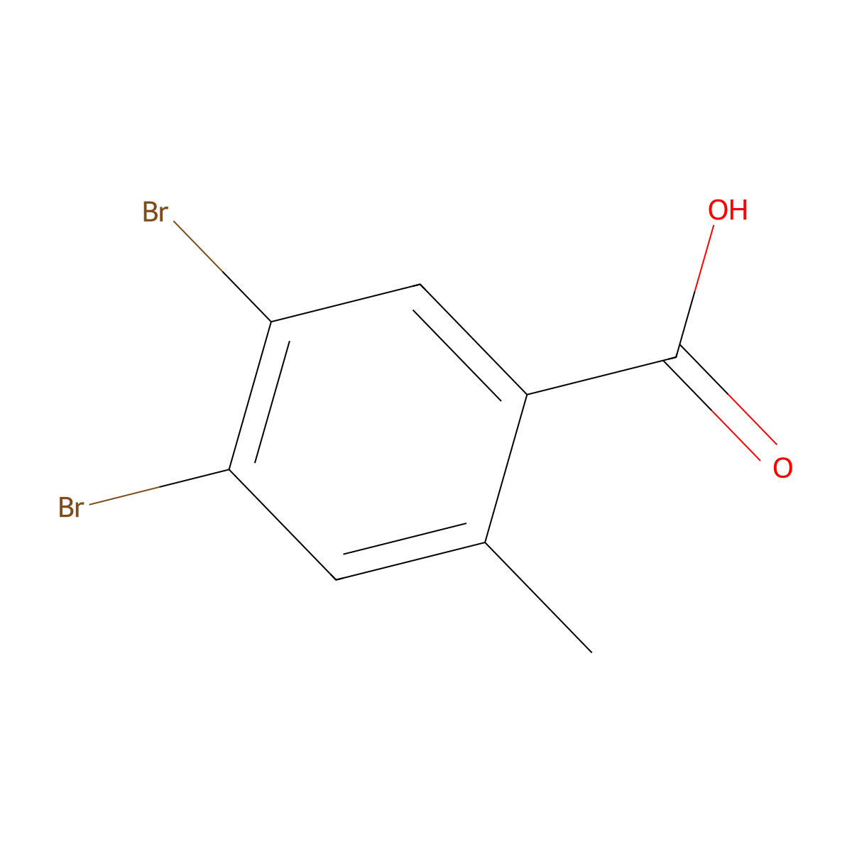 4,5-Dibromo-2-methylbenzoic acid molecular structure, CAS 1043252-56-7