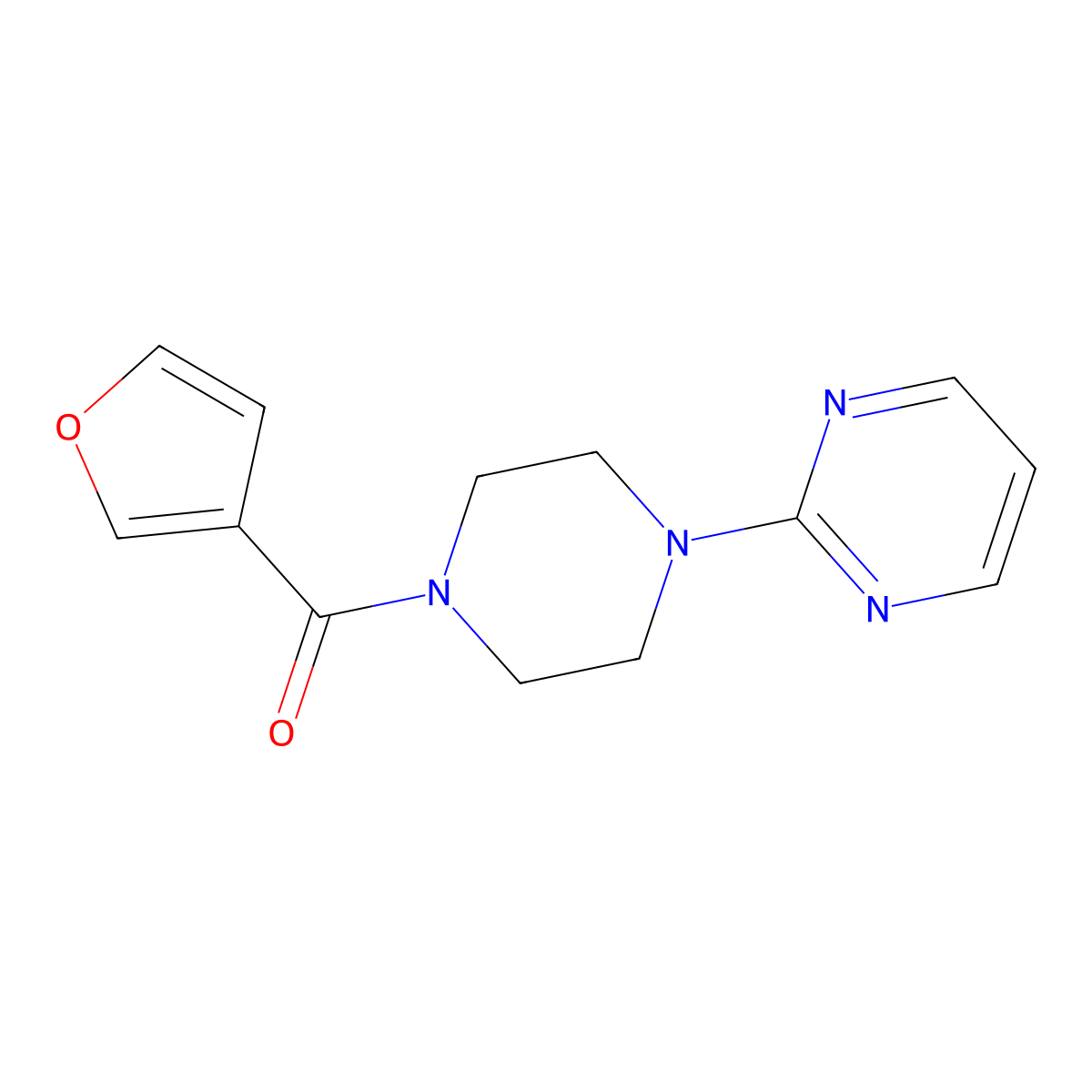 2-[4-(Furan-3-carbonyl)piperazin-1-yl]pyrimidine molecular structure, CAS 1043252-96-5