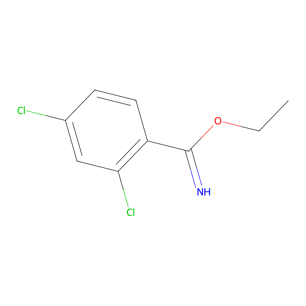 Ethyl 2,4-dichlorobenzene-1-carboximidate molecular structure, CAS 104326-54-7