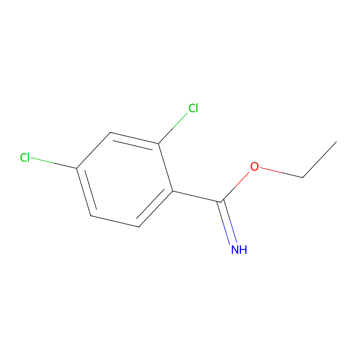 Ethyl 2,4-dichlorobenzene-1-carboximidate molecular structure, CAS 104326-54-7