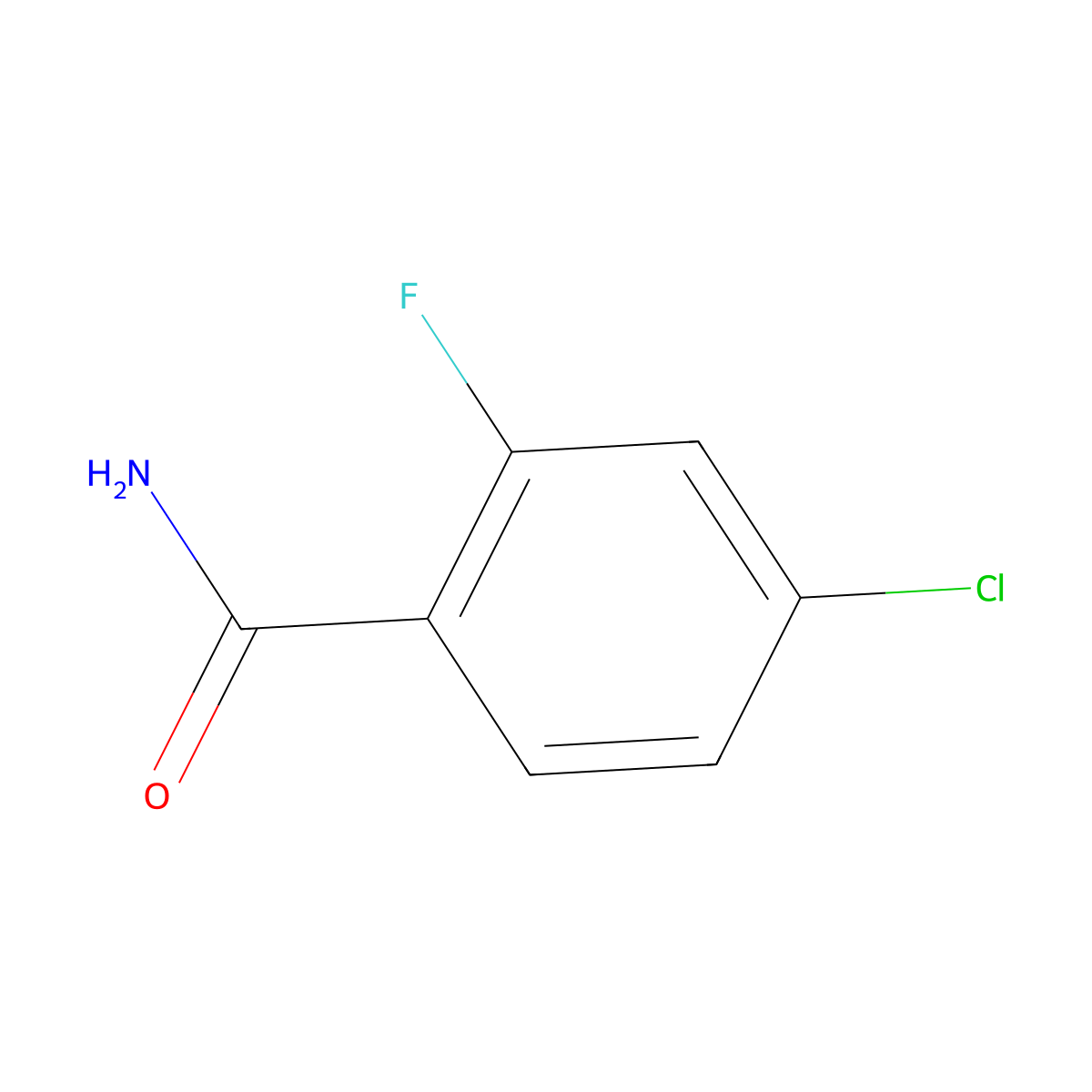 4-Chloro-2-fluorobenzamide molecular structure, CAS 104326-93-4