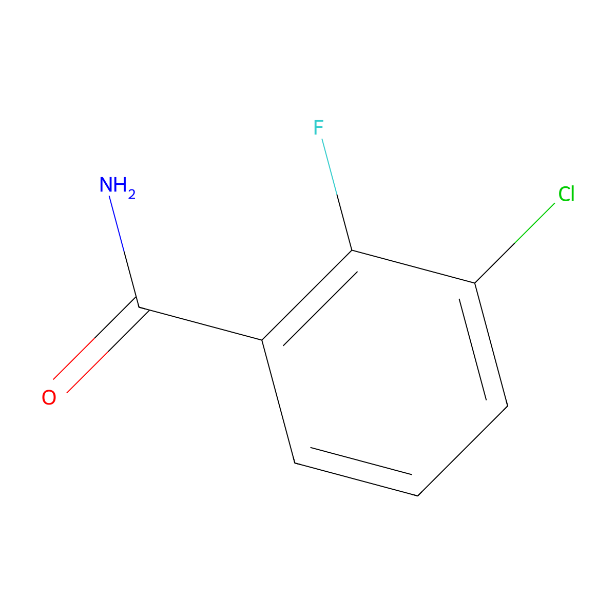 3-Chloro-2-fluorobenzamide molecular structure, CAS 104326-94-5